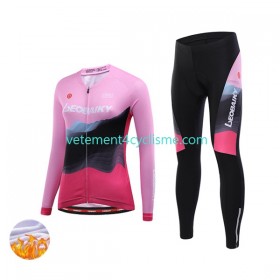 Femme Tenue Cycliste Manches Longues et Collant Long Hiver Thermal Fleece Leobaiky N002